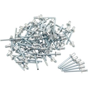 Rivetti ciechi LUX argentati 3 mm x 6 mm, adatti per pinze, in alluminio e acciaio.