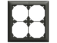 Feller Unterputz-Abdeckrahmen EdizioDue Schwarz Gr. 2 x 2