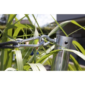 Moschettone Windhager in acciaio inox per fissare, ad esempio, le tende da sole.