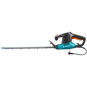 Tagliasiepi elettrico Gardena EasyCut 420/45, blu-grigio, con lama da 45 cm.