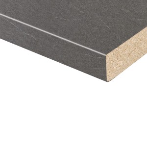 Piano di lavoro Kaindl Torreano Antracite, 260x60x2,8 cm, effetto pietra, bordo arrotondato.