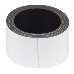 Nastro magnetico Fix-o-moll, 2,5 mm x 40 mm, bianco, scrivibile, per aiutanti domestici.