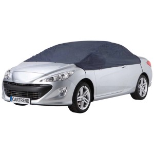 Demi-garage Cartrend bleu foncé taille M sur une voiture argentée pour protection antigel.