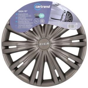 Copricerchio Cartrend GIGA antracite, 15 pollici, per esterni auto.
