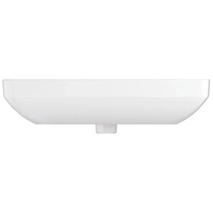 Lavabo d'appoggio Grohe Euro Ceramic, squadrato, bianco, larghezza 60 cm. Lavabo senza foro per rubinetto.