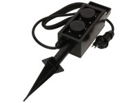 maxGarden Gartensteckdose mit Spiess Schwarz