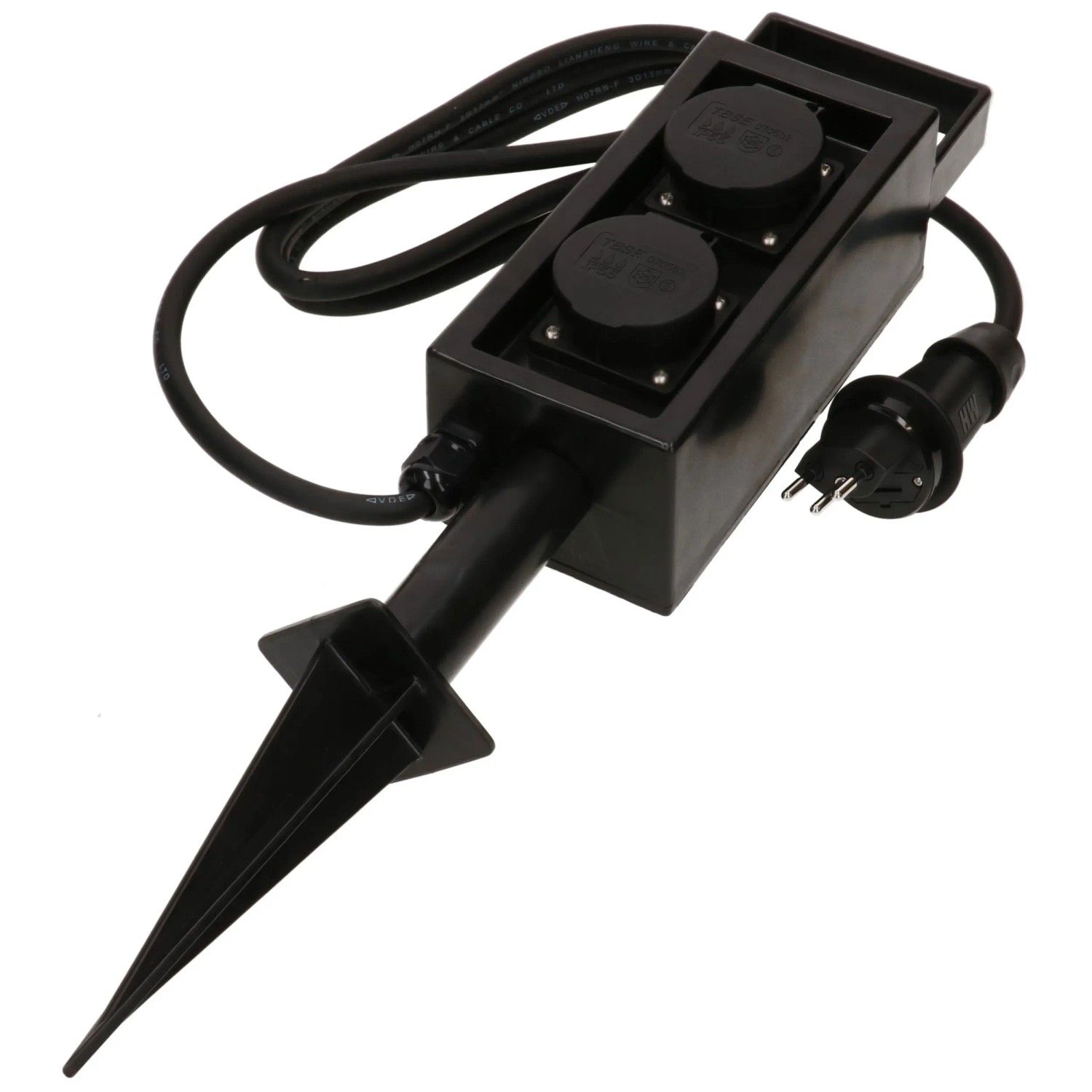 maxGarden Gartensteckdose mit Spiess Schwarz kaufen bei OBI