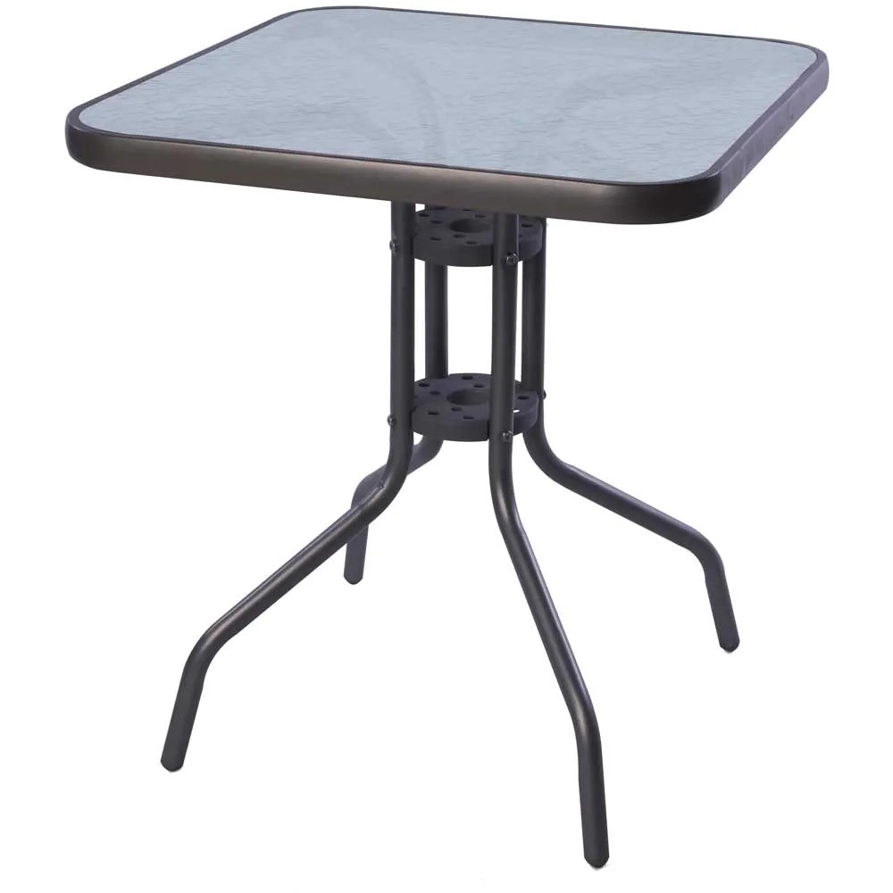 Bistrotisch aus Metall quadratisch mit Glasplatte Dunkelgrau kaufen bei OBI