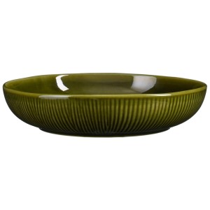 Piatto fondo verde Nusa di Mica Decorations, Ø 21,5 cm, stoviglie per pasta, zuppe e insalate.