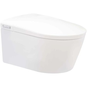 WC douche suspendu Verosan Pro Divino blanc avec technologie sans bride et siège de toilette.