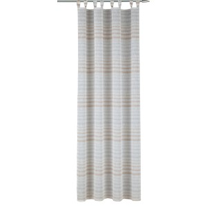 Sciarpa ad anello beige-grigia Thomas di Neusser Collection, 245x135 cm, con motivo a righe.