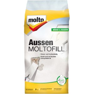 Molto Außen Moltofill Spachtelpulver, 5 kg Sack für Wand- und Mauerreparaturen im Außenbereich.
