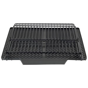 Wenko Égouttoir Nelia avec support, inox, noir. Ustensile de cuisine pour sécher la vaisselle.