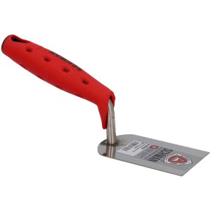 Cazzuola per gesso Schwan 60mm con impugnatura morbida rossa per un'applicazione confortevole.