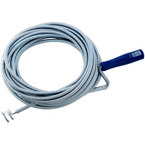 Furet de plomberie LUX Classic, longueur 10 m, avec poignée bleue pour tuyaux de 30 à 50 mm de diamètre.