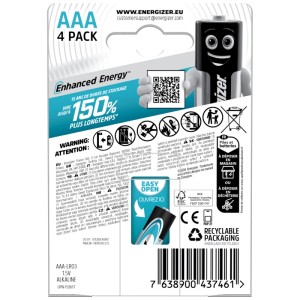 Piles Energizer Max Plus AAA, lot de 4. Piles alcalines puissantes pour appareils.