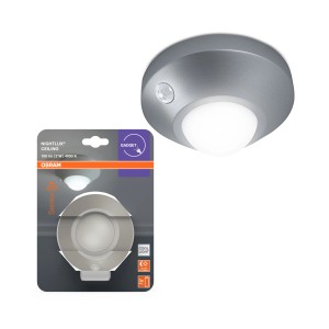 Osram LED Nightlux Ceiling luce notturna, color argento, con sensore di movimento e confezione.