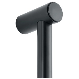 Diaqua Faido barre de douche, noir mat, 110cm. Barre de douche en laiton réglable en hauteur.