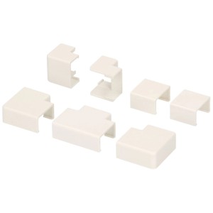 Connecteurs de goulottes de câbles blancs, lot de 7 pièces, 12x7 mm, pour goulottes Plasfix.