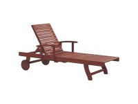 Beliani Sonnenliege Toscana Akazienholz Dunkelbraun