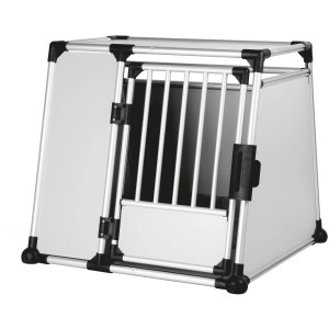 Trasportino in alluminio Trixie XL (94x87x93cm) per cani, con inserti a rete e coperta termica.