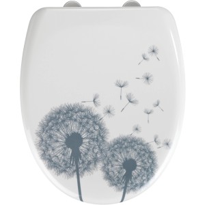 Wenko Sedile WC Astera con chiusura ammortizzata, design bianco-grigio con soffioni.