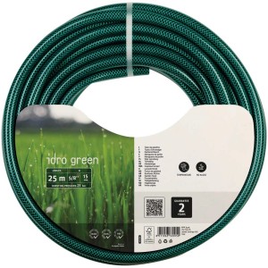 Tubo da giardino verde Fitt Idro Green arrotolato, lunghezza 25 m.