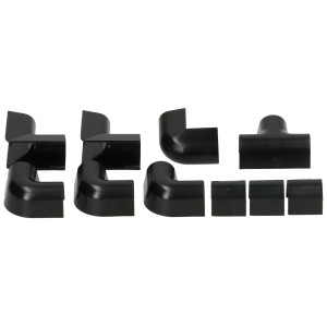 Connecteurs de goulotte Cablefix, set de 10 pièces noires pour goulottes de 10 mm.