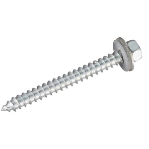Dettaglio di una vite speciale Gutta V2A, 6,5x64 mm, per sottostrutture in legno.
