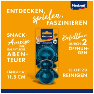 Vitakraft Galaxy Garden Formica, gioco snack blu per cani, riempibile con snack.