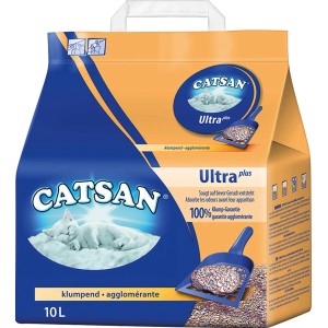 Litière agglomérante Catsan Ultra, 10 l, pour une litière hygiénique.