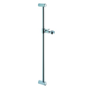 Barre de douche KWC chromée, 110 cm, avec support de douchette réglable.