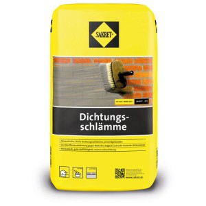 Sakret Mortier d'étanchéité 10 kg, sac jaune. Étanchéité pour murs et sols, intérieur et extérieur.