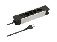 Max Hauri Steckdosenleiste Superior-Line mit Schalter Schwarz 4 x T13