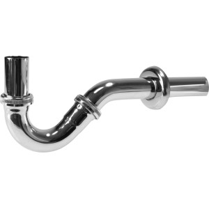 Siphon de bidet tubulaire chromé LUX (G 1 1/4) pour lavabos.