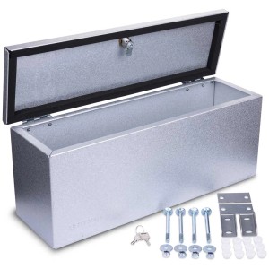 Box da timone aperta per rimorchi fino a 750 kg in lamiera d'acciaio zincata con accessori.