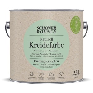 Schöner Wohnen peinture à la craie Naturell Frühlingserwachen, peinture murale mate en seau de 2,5 l.