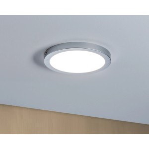 Panneau LED rond Paulmann Atria, 15W, chrome mat, monté au plafond.