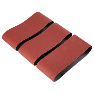 Lot de 3 bandes abrasives LUX, 75x457mm, grain K60, pour ponceuses à bande.