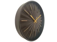 Globo Wanduhr Vintage Kunststoff Schwarz-Gold Ø 30,5 cm