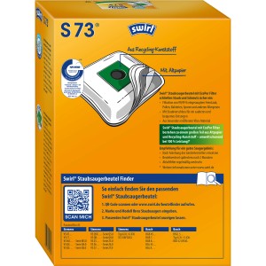 Swirl S 73 EcoPor sacchetti per aspirapolvere, confezione da 4, per aspirapolveri Siemens/Bosch.
