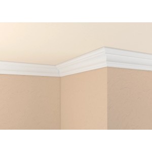 Profil décoratif Decosa XZL07, 2 m, moulure de plafond blanche pour intérieur élégant.