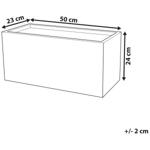 Illustrazione del vaso da fiori Beliani Myra, bianco, 24x50x23 cm, con dimensioni.