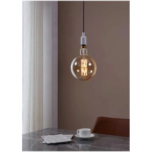 Eglo LED-Leuchtmittel E27, amberfarbenes Glas, 8W, warmweißes Licht. Dekorative G200 Globe-Lampe.
