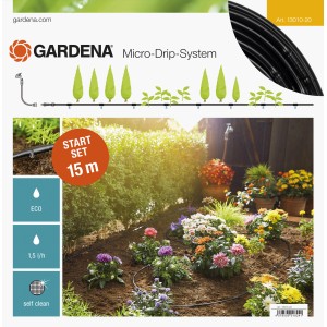 Gardena Micro-Drip Start Set Linea S per irrigare le piante in filari.