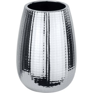 Wenko Porta spazzolino Dakar in ceramica con finitura cromata.