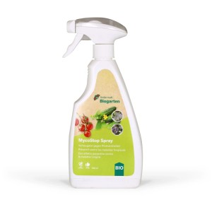 MycoStop Spray pour la prévention des maladies fongiques. Lutte biologique contre les parasites pour plantes.