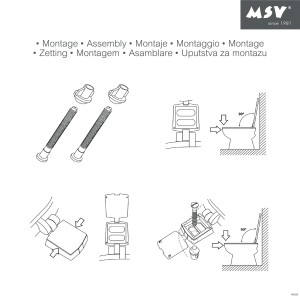 Cerniere per sedile WC MSV, in plastica bianca, per una facile installazione.