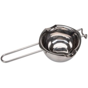 Ciotola Städter in acciaio inox, 14 cm, con manico e beccucci per bagnomaria. Utensile da cucina.