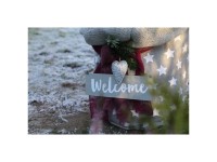 Videx Metall-Türschild Welcome Grau 8 x 25 cm